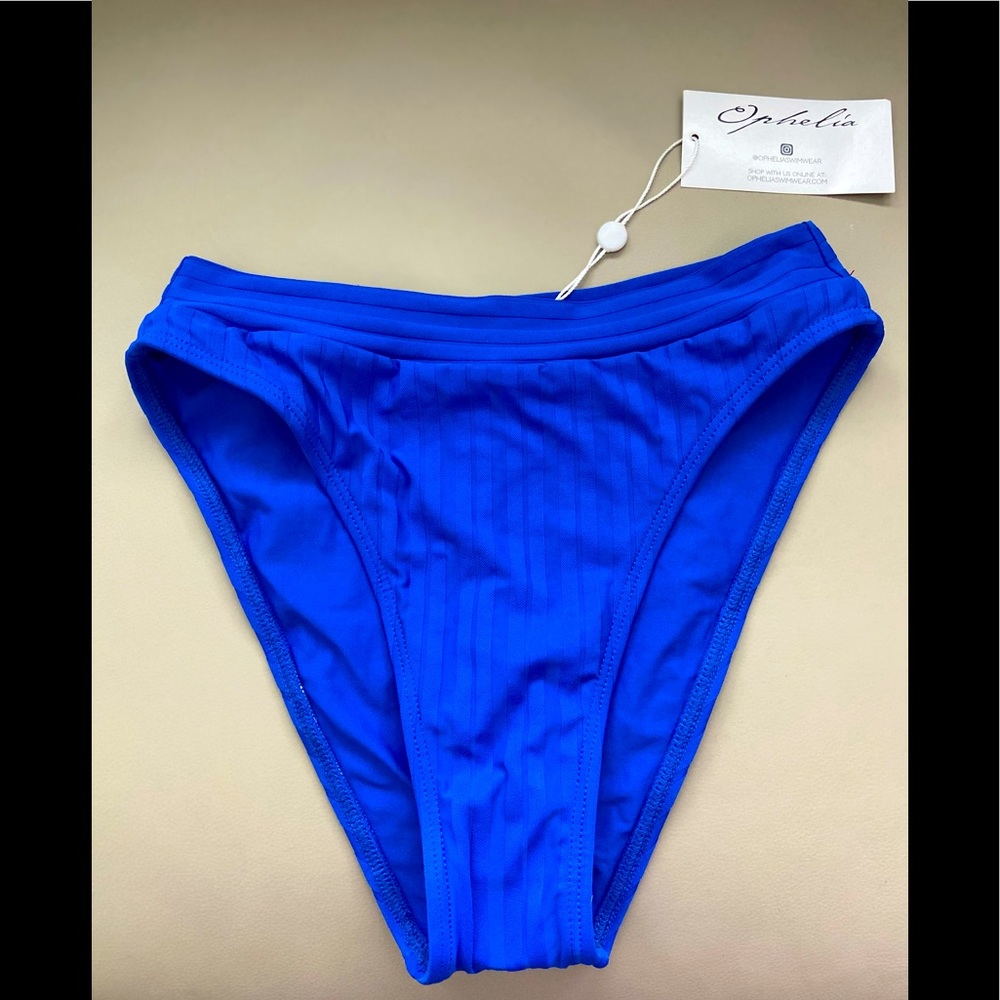 💙 Ophelia Swimwear High Leg Band Waist Bottom Tags Attached Size Small